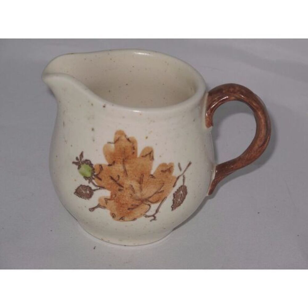 Metlox Poppytrail Woodland Gold Creamer‎ Milk Pitcher Autumn Brown Leaves